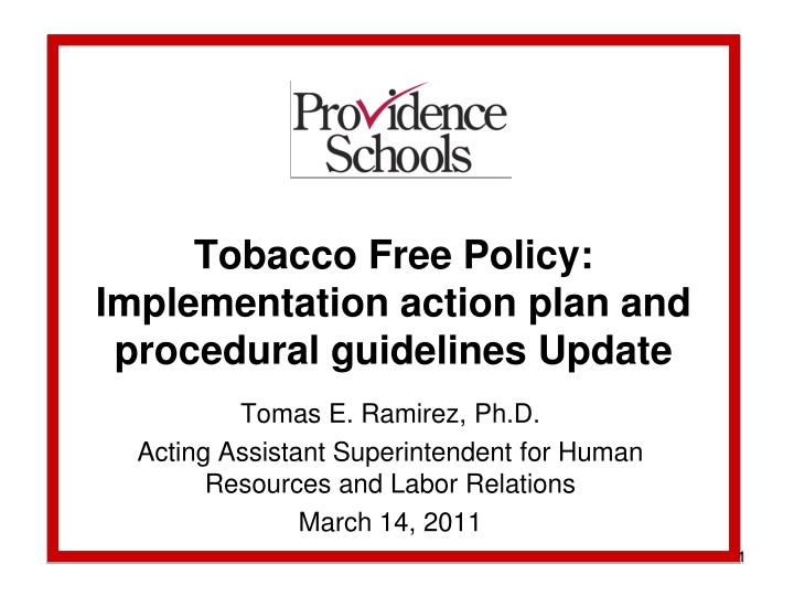 tobacco free policy implementation action plan and procedural guidelines update