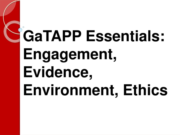 gatapp essentials engagement evidence environment ethics