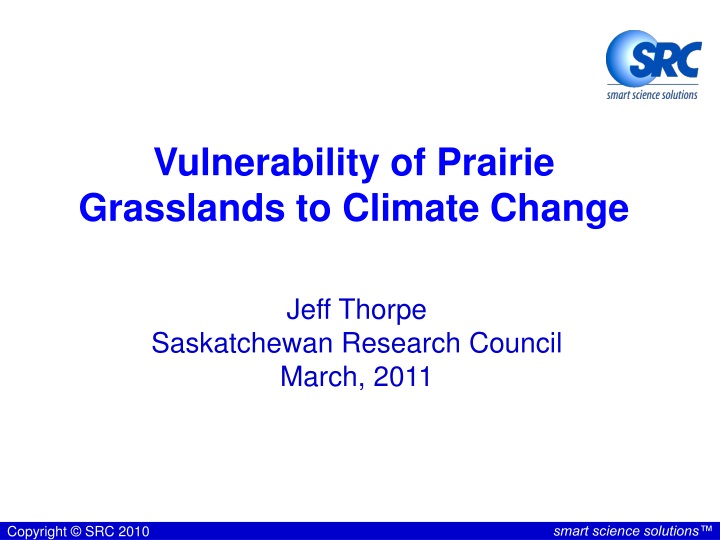 vulnerability of prairie grasslands to climate change