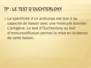 tp le test d ouchterlony