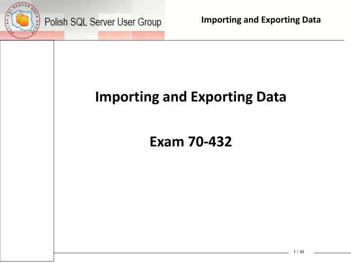 importing and exporting data