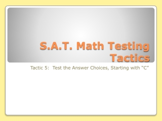 s a t math testing tactics