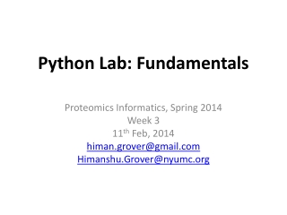 Python Lab: Fundamentals