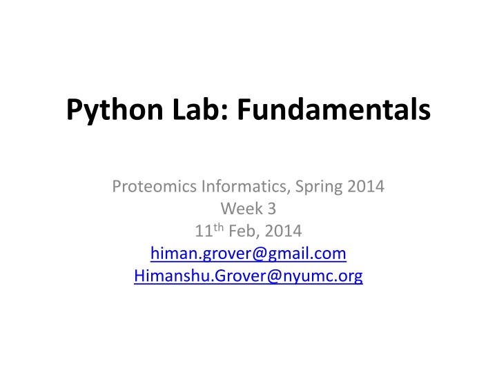 python lab fundamentals