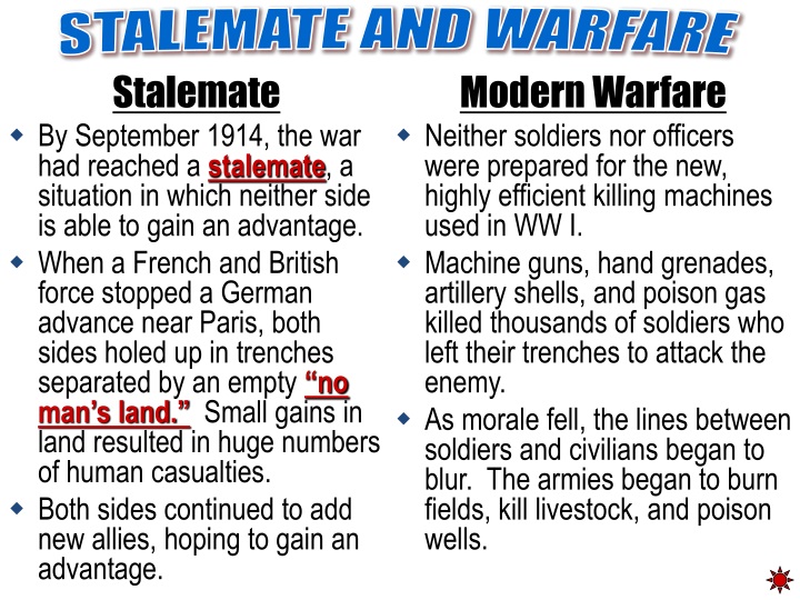 stalemate and warfare