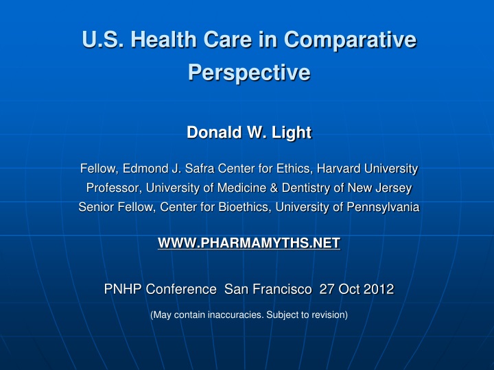 u s health care in comparative perspective
