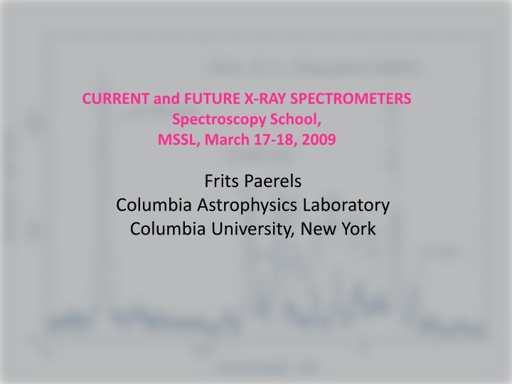 current and future x ray spectrometers