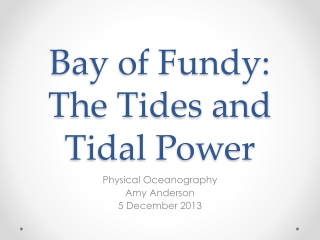 Bay of Fundy: The Tides and Tidal Power