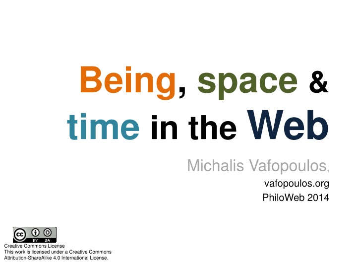 being space time in the web