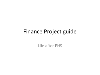 Finance Project guide