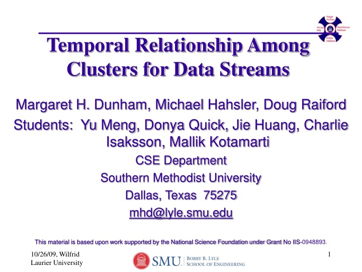 temporal relationship among clusters for data