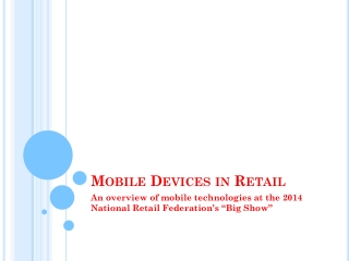 Mobile Devices in Retail