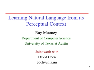 Learning Natural Language from its Perceptual Context