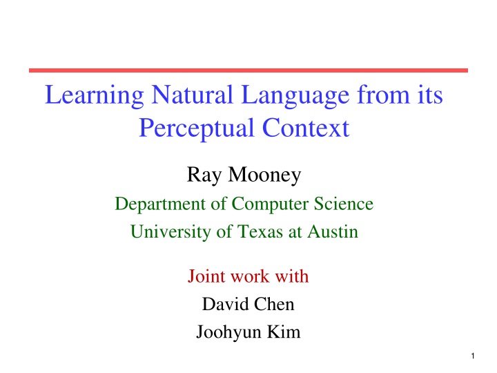 learning natural language from its perceptual context