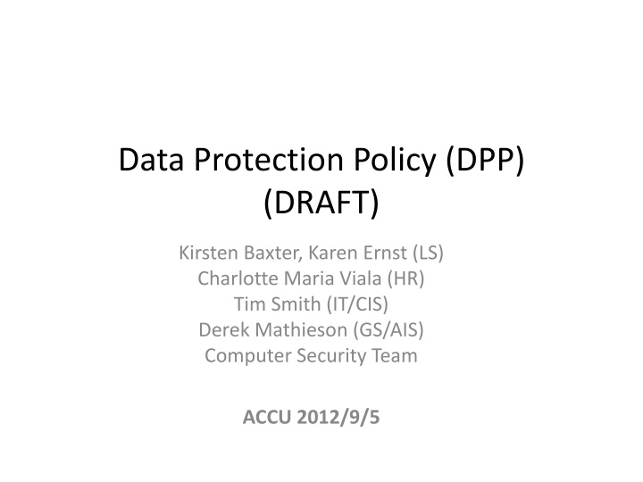 data protection policy dpp draft
