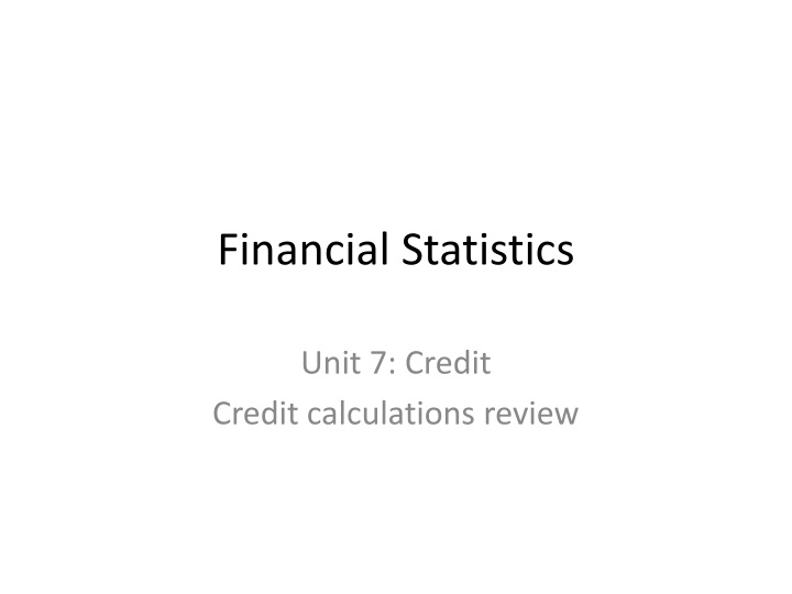 financial statistics