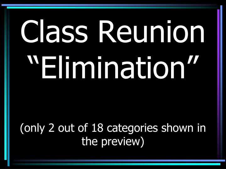 class reunion elimination only 2 out of 18 categories shown in the preview