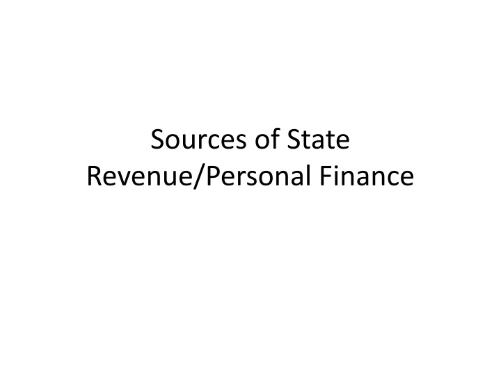 sources of state revenue personal finance