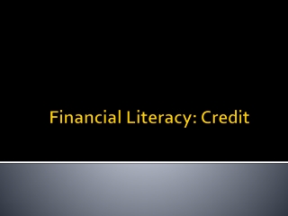 Financial Literacy : Credit