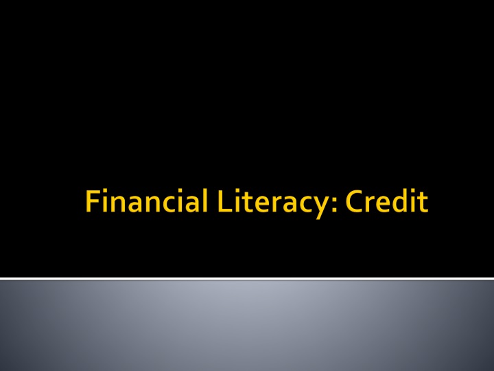 financial literacy credit