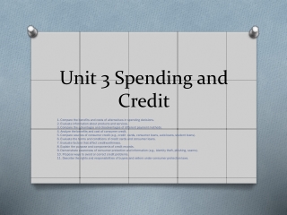 Unit 3 Spending and Credit
