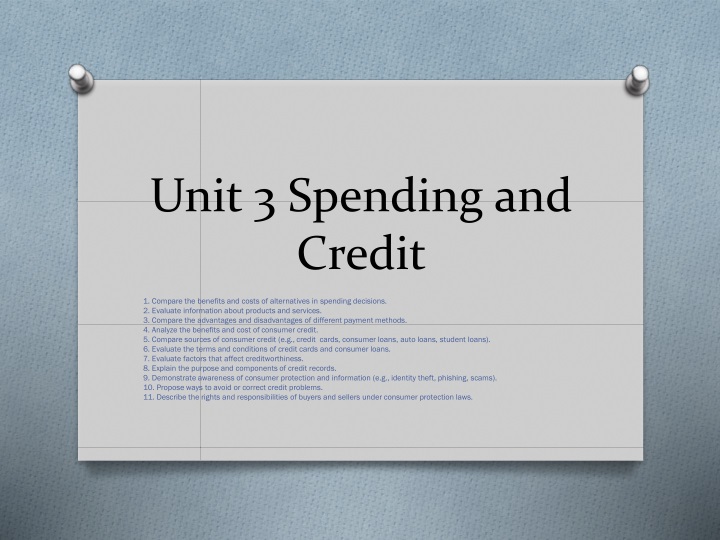 unit 3 spending and credit