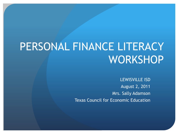personal finance literacy workshop