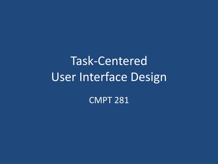 task centered user interface design