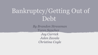 Bankruptcy/Getting Out of Debt