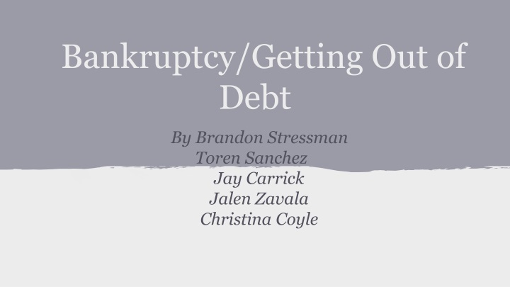 bankruptcy getting out of debt