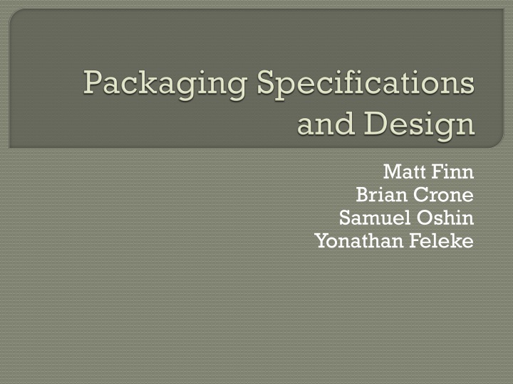 packaging specifications and design