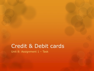 Credit &amp; Debit cards