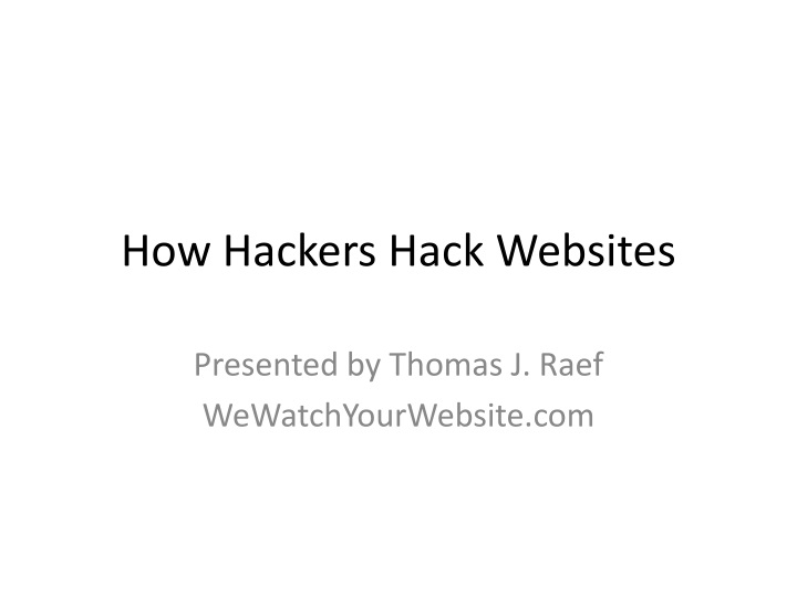 how hackers hack websites