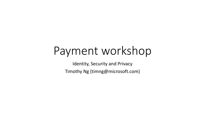 payment workshop