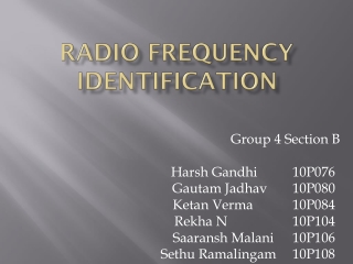 Radio Frequency identification