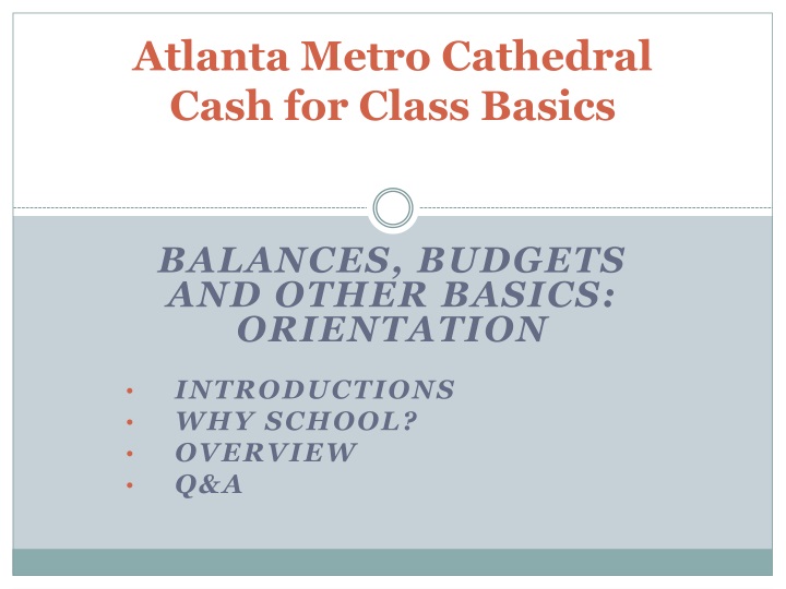 atlanta metro cathedral cash for class basics