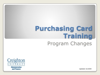 Purchasing Card Training
