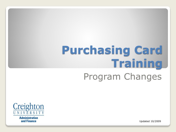 purchasing card training