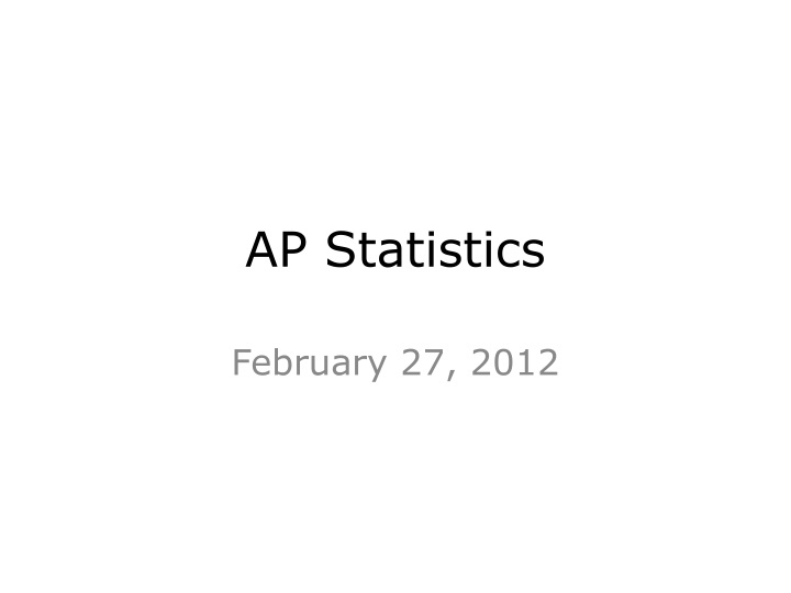 ap statistics