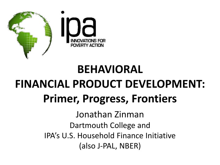 behavioral financial product development primer