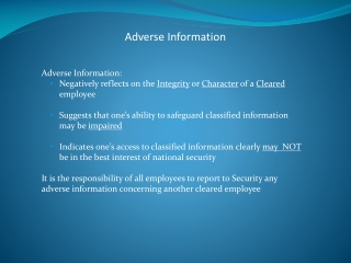 Adverse Information