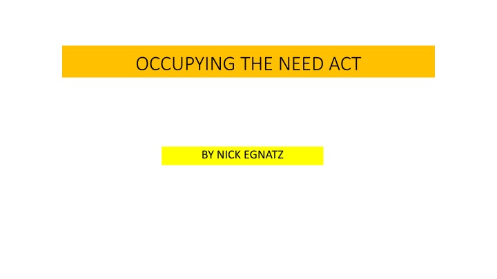 occupying the need act