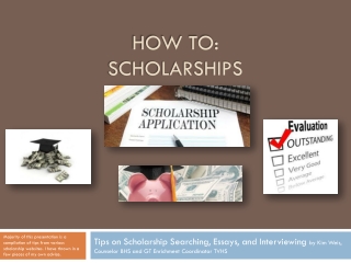 How To: Scholarships