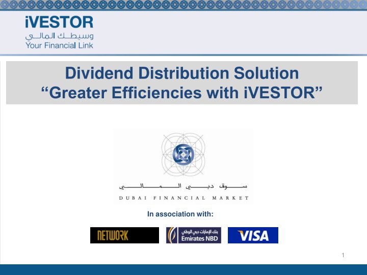 dividend distribution solution greater