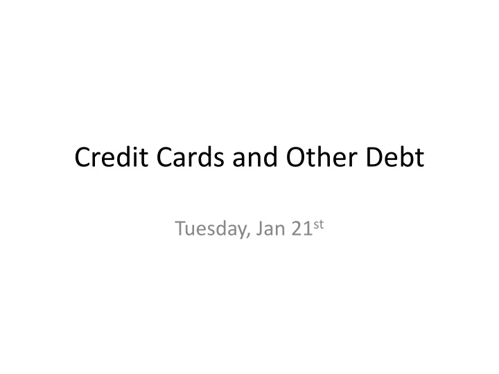 credit cards and other debt