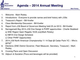 Agenda – 2014 Annual Meeting