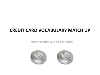 Credit Card vocabulary Match Up
