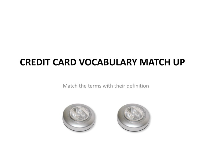 credit card vocabulary match up