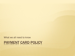 Payment Card Policy