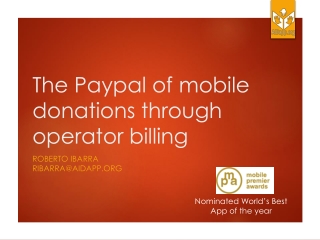 The Paypal of mobile donations through operator billing